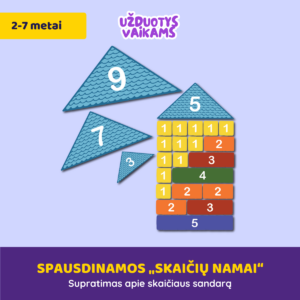 Spausdinamos „Skaičių namai“