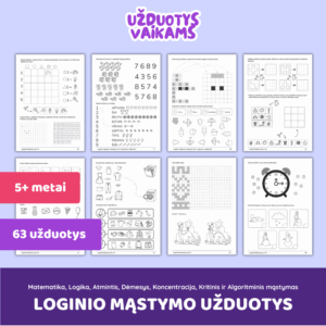 Loginio mąstymo užduotys (5+ metai)