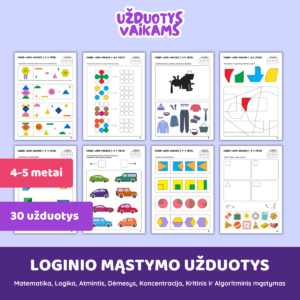 Loginio mąstymo užduotys (4-5 metai)