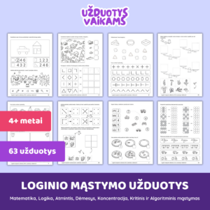 Loginio mąstymo užduotys (4+ metai)