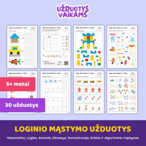 Loginio mąstymo užduotys (5+ metai)
