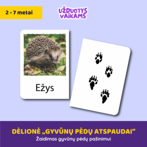 Dėlionė „Gyvūnų pėdų atspaudai”