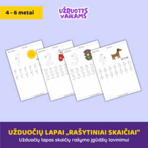 Užduočių lapai „Rašytiniai skaičiai”