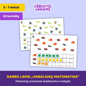 Darbo lapai „Vabaliukų matematika“