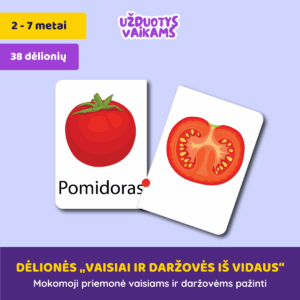 Dėlionės „Vaisiai ir daržovės iš vidaus“