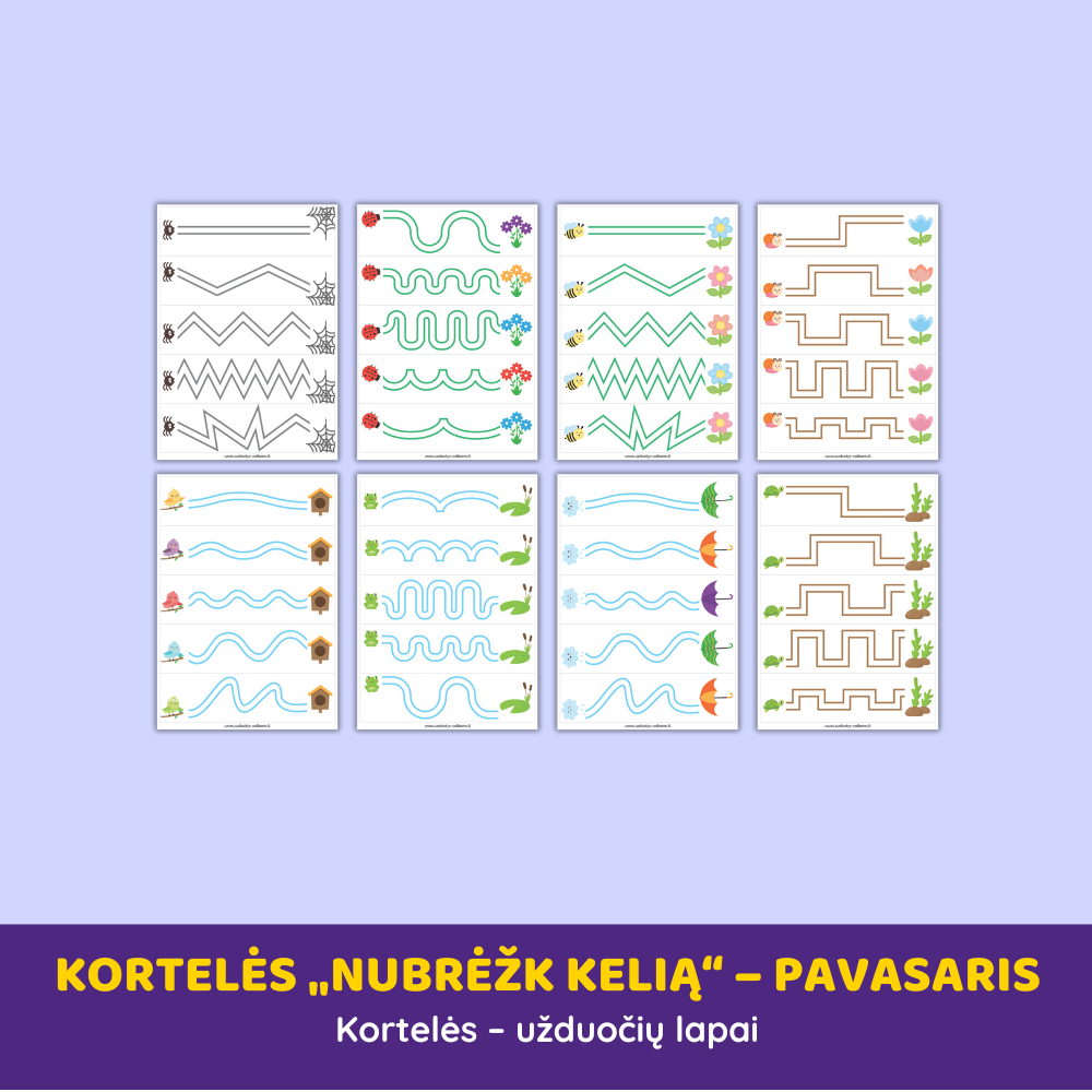Kortelės „Nubrėžk kelią“ – pavasaris Kortelės „Nubrėžk kelią“ – pavasaris - Image 2