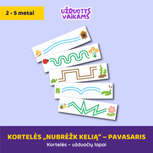 Kortelės „Nubrėžk kelią“ – pavasaris