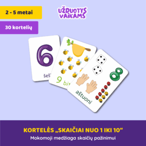 Kortelės „Skaičiai nuo 1 iki 10“