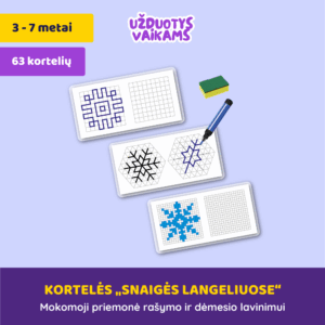Kortelės „Snaigės langeliuose“