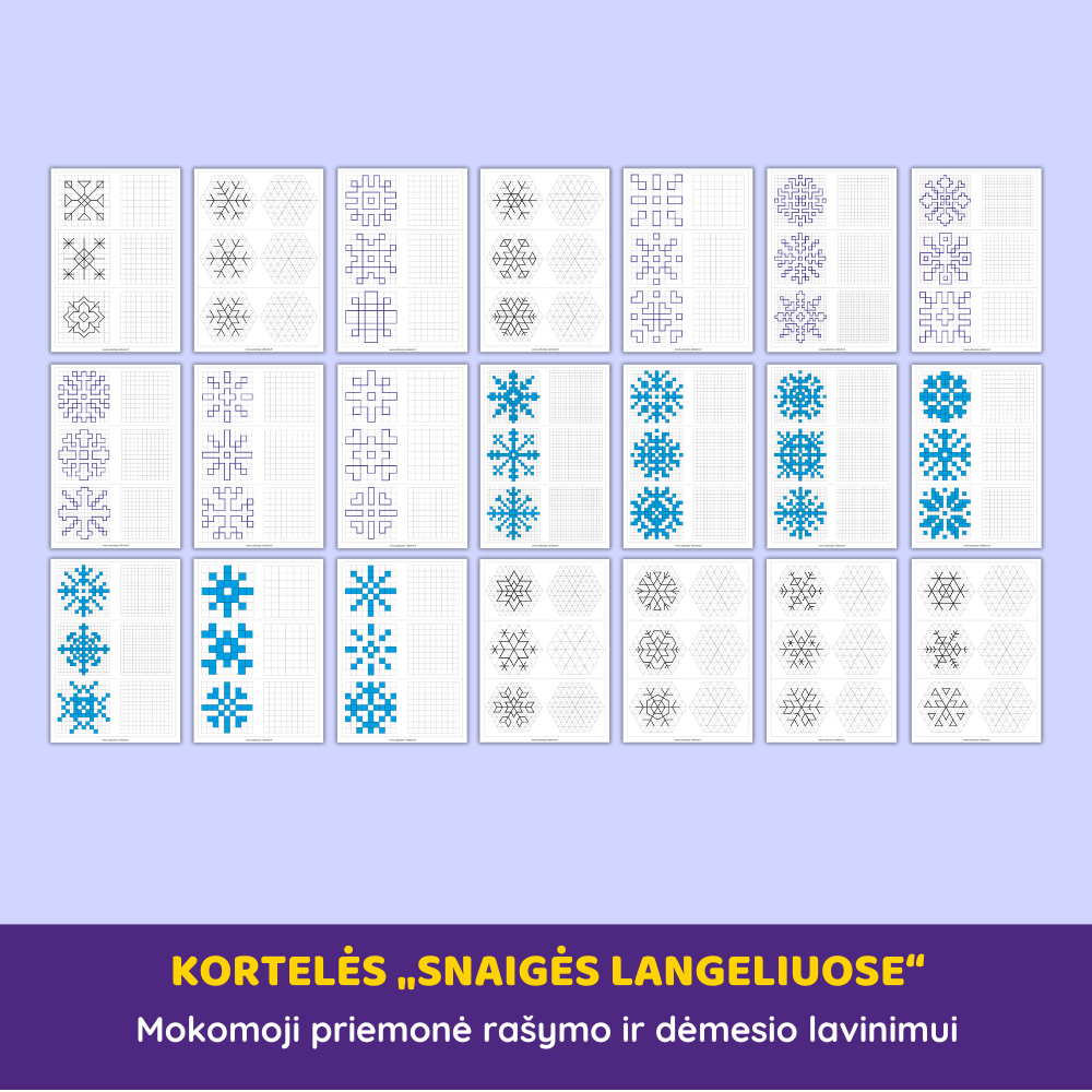 Kortelės „Snaigės langeliuose“ Kortelės „Snaigės langeliuose“ - Image 2