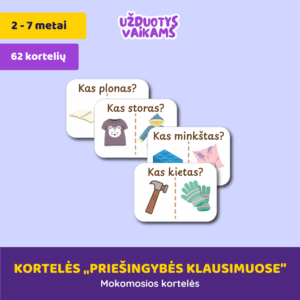 Kortelės „Priešingybės klausimuose”