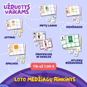 Loto rinkinys vaikams – 6 edukaciniai žaidimai viename!
