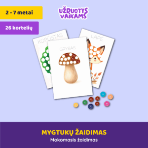 Mygtukų žaidimas | 26 kortelės (PDF)