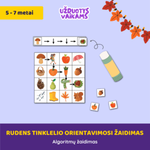 Rudens tinklelio orientavimosi žaidimas – algoritmas